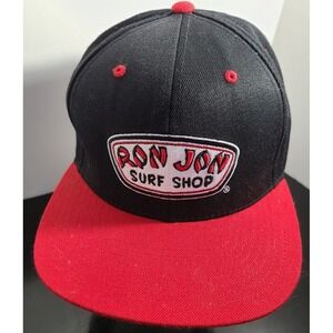 NWOT Ron Jon Surf Shop Black Red Embroidered Patch Adjustable Strap Beach
